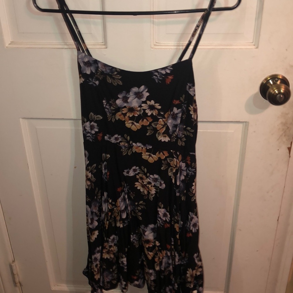 Flowy Black with flowers dress